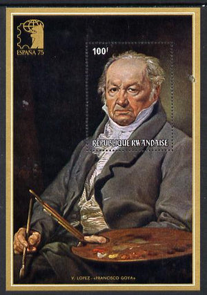 Rwanda 1975 Espana 75 Stamp Exhibition perf m/sheet (Goya by Lopez) unmounted mint SG MS 641d