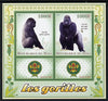 Mali 2013 Gorillas perf sheetlet containing two values & two labels showing Scouts Badge unmounted mint