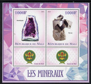 Mali 2013 Minerals #2 perf sheetlet containing two values & two labels showing Scouts Badge unmounted mint