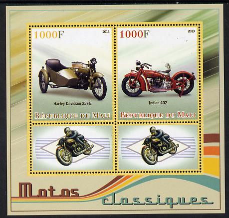 Mali 2013 Classic Motorcycles perf sheetlet containing two values & two labels unmounted mint