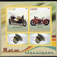 Mali 2013 Classic Motorcycles imperf sheetlet containing two values & two labels unmounted mint