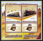 Mali 2013 Classic Locomotives perf sheetlet containing two values & two labels unmounted mint