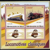 Mali 2013 Classic Locomotives imperf sheetlet containing two values & two labels unmounted mint