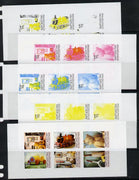 Kyrgyzstan 1998 Toys & Games sheetlet containing 6 values - the set of 5 imperf progressive proofs comprising the 4 individual colours plus all 4-colour composite, unmounted mint