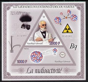 Gabon 2014 Great Inventions & Discoveries - Radioactivity imperf sheetlet containing two values (triangular & trapezoidal shaped) unmounted mint