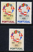 Portugal 1967 EFTA set of 3 unmounted mint, SG1329-31