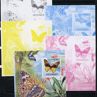 Mozambique 2013 Butterflies #1 - the set of 5 imperf progressive proofs comprising the 4 individual colours plus all 4-colour composite, unmounted mint