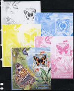 Mozambique 2013 Butterflies #2 - the set of 5 imperf progressive proofs comprising the 4 individual colours plus all 4-colour composite, unmounted mint