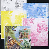 Mozambique 2013 Butterflies #3 - the set of 5 imperf progressive proofs comprising the 4 individual colours plus all 4-colour composite, unmounted mint