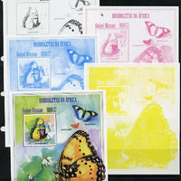 Guinea - Bissau 2013 Butterflies #10 - the set of 5 imperf progressive proofs comprising the 4 individual colours plus all 4-colour composite, unmounted mint