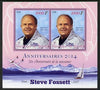 Djibouti 2014 Anniversaries - Steve Fossett perf sheetlet containing two values unmounted mint