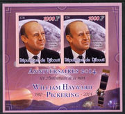 Djibouti 2014 Anniversaries - William Hayward Pickering imperf sheetlet containing two values unmounted mint