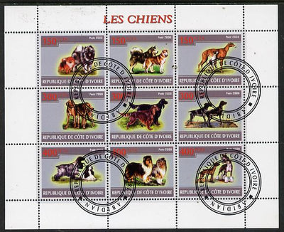 Ivory Coast 2009 Dogs perf sheetlet containing 9 values fine cto used