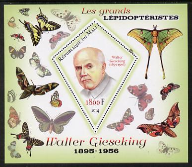 Mali 2014 Famous Lepidopterists & Butterflies - Walter Gieseking perf s/sheet containing one diamond shaped value unmounted mint