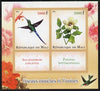 Mali 2014 Hummingbirds & Peonies imperf sheetlet containing two values & two labels unmounted mint
