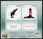 Mali 2014 Whales & Lighthouses perf sheetlet containing two values & two labels unmounted mint