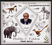 Mali 2014 Famous Paleontologists & Dinosaurs - Phillip V Tobias perf s/sheet containing one diamond shaped value unmounted mint