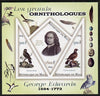 Mali 2014 Famous Ornithologists & Birds - George Edwards imperf sheetlet containing one diamond shaped & two triangular values unmounted mint
