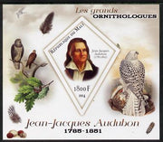 Mali 2014 Famous Ornithologists & Birds - John Audubon imperf s/sheet containing one diamond shaped value unmounted mint