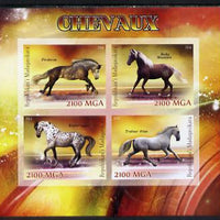 Madagascar 2014 Horses imperf sheetlet containing 4 values unmounted mint