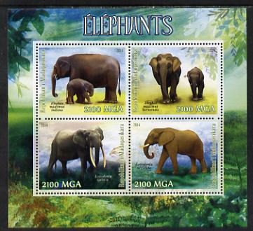 Madagascar 2014 Elephants perf sheetlet containing 4 values unmounted mint