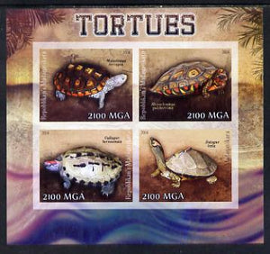 Madagascar 2014 Turtles imperf sheetlet containing 4 values unmounted mint