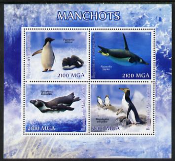 Madagascar 2014 Penguins perf sheetlet containing 4 values unmounted mint