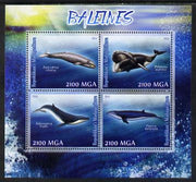 Madagascar 2014 Whales perf sheetlet containing 4 values unmounted mint