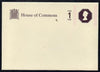 Great Britain - House of Commons C6 size (114 x 162) printed envelope unused and pristine
