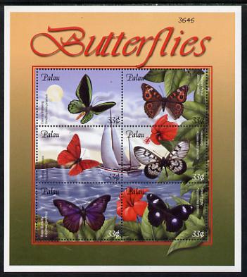 Palau 2000 Butterflies perf sheetlet containing 6 values unmounted mint SG MS 1777a
