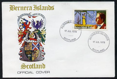 Bernera 1978 Giacomo Puccini perf 8p on Official unaddressed cover with first day cancel