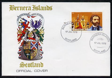 Bernera 1978 Giuseppe Verdi perf 20p on Official unaddressed cover with first day cancel