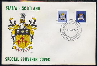Staffa 1977 Silver Jubilee imperf set of 2 on Official unaddressed cover with first day cancel