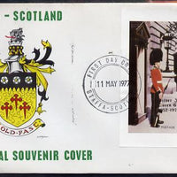 Staffa 1977 Silver Jubilee imperf £1 souvenir sheet on Official unaddressed cover with first day cancel