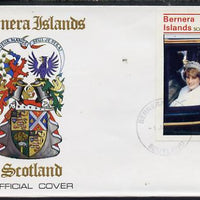 Bernera 1982 Princess Di's 21st Birthday souvenir sheet (£1 value) on special cover with first day cancels
