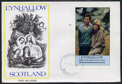 Eynhallow 1982 Princess Di's 21st Birthday imperf deluxe sheet (£2 value) on special cover with first day cancels