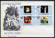 Eynhallow 1982 Princess Di's 21st Birthday perf sheetlet containing set of 4 values on special cover with first day cancels