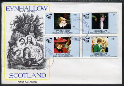 Eynhallow 1982 Princess Di's 21st Birthday perf sheetlet containing set of 4 values on special cover with first day cancels