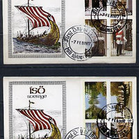 Iso - Sweden 1977 Silver Jubilee perf set of 8 values (London Scenes) on 2 special covers with first day cancels