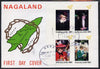 Nagaland 1982 Princess Di's 21st Birthday imperf sheetlet containing set of 4 values on special cover with first day cancels