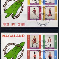 Nagaland 1978 Coronation 25th Anniversary perf set of 8 on 2 special covers with first day cancels