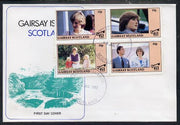 Gairsay 1982 Princess Di's 21st Birthday perf sheetlet containing complete set of 4 values on special cover with first day cancels