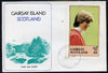 Gairsay 1982 Princess Di's 21st Birthday imperf deluxe sheet (£2 value) on special cover with first day cancels