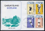 Gairsay 1982 Football World Cup perf sheetlet containing set of 4 values on special cover with first day cancels
