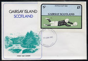 Gairsay 1982 Football World Cup imperf deluxe sheet (£2 value) on special cover with first day cancels