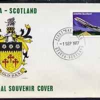 Staffa 1977 Pan-American Airways 50p (from Lindbergh's Flight Anniversary set) on cover with first day cancel