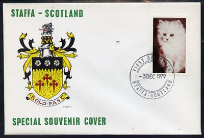 Staffa 1979 Cats - Angora 14p perf on cover with first day cancel