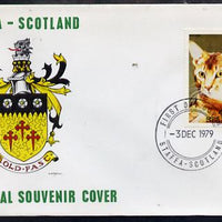 Staffa 1979 Cats - Red Tabby 46p perf on cover with first day cancel