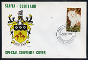 Staffa 1979 Cats - Tortoiseshell 64p perf on cover with first day cancel
