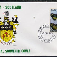Staffa 1979 Butterflies - Cyane or Zigzag 21p perf on cover with first day cancel